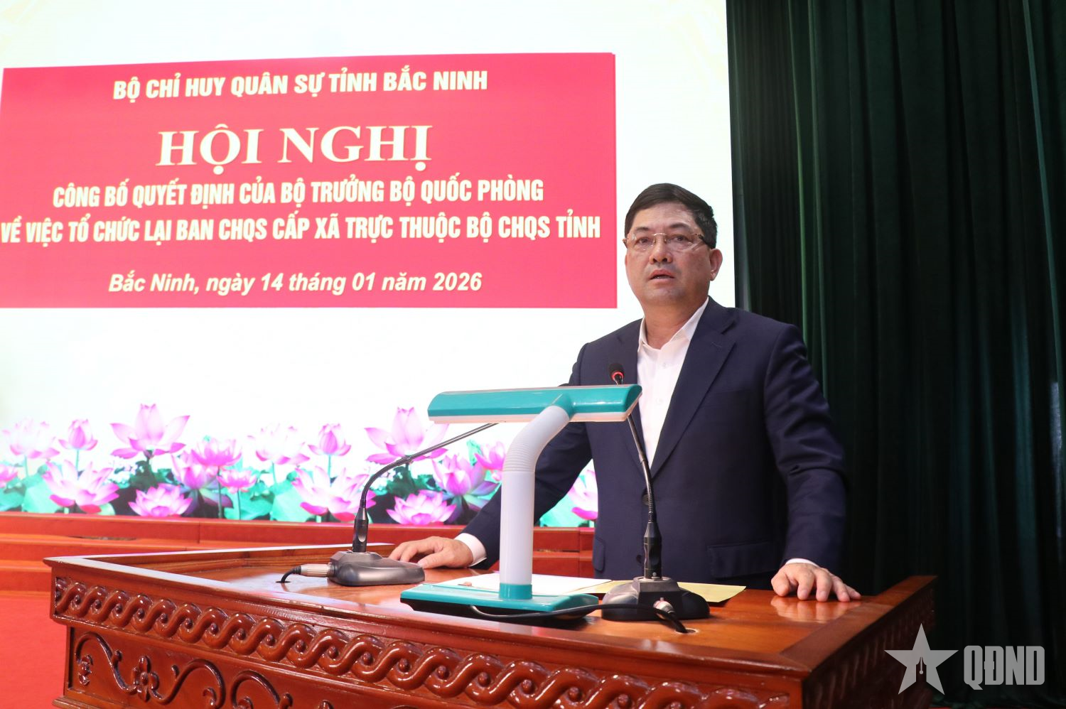 Bắc Ninh: Công bố quyết định về tổ chức lại Ban CHQS cấp xã

